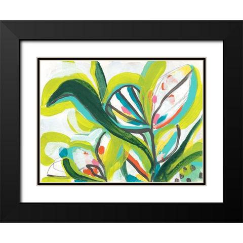 Tropical Tones II Black Modern Wood Framed Art Print with Double Matting by Vess, June Erica
