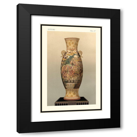 Satsuma Vase Pl. XV Black Modern Wood Framed Art Print with Double Matting by Audsley, George