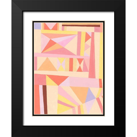 Blush Structure I Black Modern Wood Framed Art Print with Double Matting by Galapon, Nikki