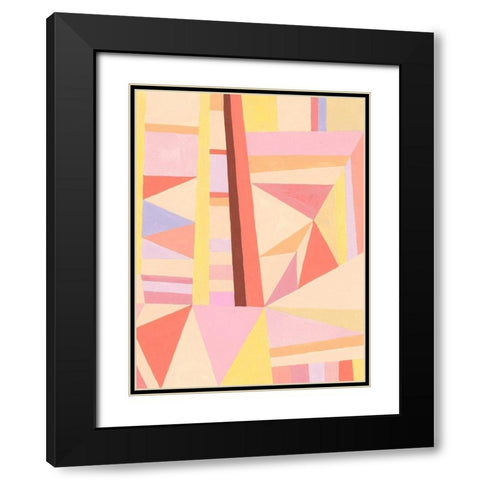 Blush Structure II Black Modern Wood Framed Art Print with Double Matting by Galapon, Nikki