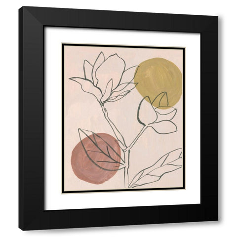 Blush II Black Modern Wood Framed Art Print with Double Matting by Wang, Melissa