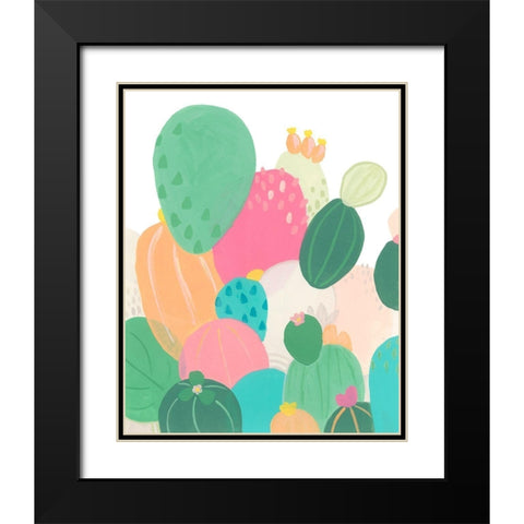 Cactus Confetti I Black Modern Wood Framed Art Print with Double Matting by Vess, June Erica