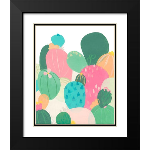 Cactus Confetti II Black Modern Wood Framed Art Print with Double Matting by Vess, June Erica