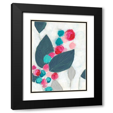 Berry Rhapsody II Black Modern Wood Framed Art Print with Double Matting by Vess, June Erica