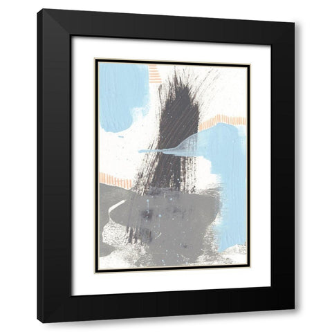 Kenetic V Black Modern Wood Framed Art Print with Double Matting by Moore, Regina