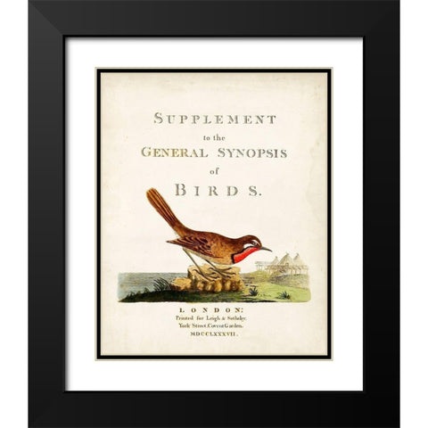 General Synopsis of Birds Black Modern Wood Framed Art Print with Double Matting by Latham, John