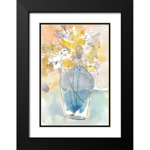 Lilium in Vase II Black Modern Wood Framed Art Print with Double Matting by Dixon, Samuel