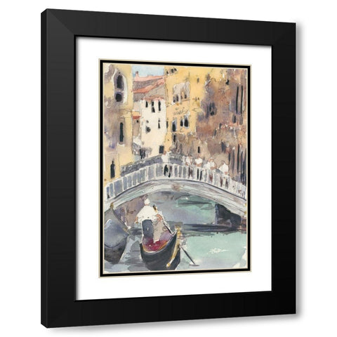 Along the Venice Canal Black Modern Wood Framed Art Print with Double Matting by Dixon, Samuel