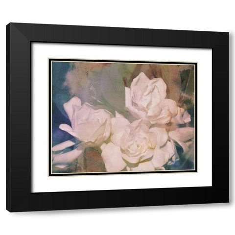 Blush Gardenia Beauty II Black Modern Wood Framed Art Print with Double Matting by Chandler, Sharon