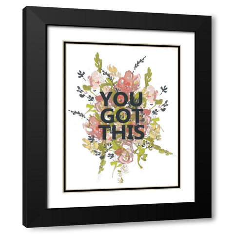 Empower Flowers I Black Modern Wood Framed Art Print with Double Matting by Goldberger, Jennifer