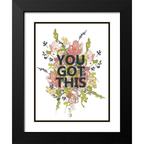 Empower Flowers I Black Modern Wood Framed Art Print with Double Matting by Goldberger, Jennifer