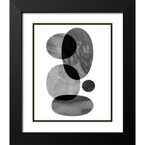 Moving Orbs I Black Modern Wood Framed Art Print with Double Matting by Sizemore, Natalie