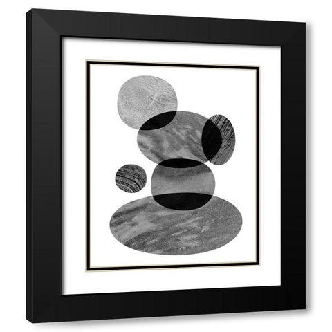 Moving Orbs II Black Modern Wood Framed Art Print with Double Matting by Sizemore, Natalie