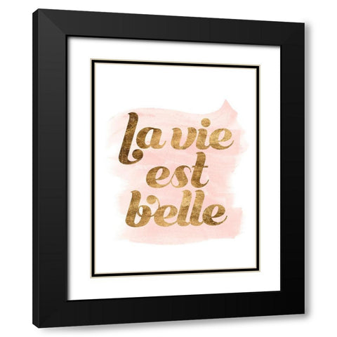 La Vie in Pink III Black Modern Wood Framed Art Print with Double Matting by Popp, Grace