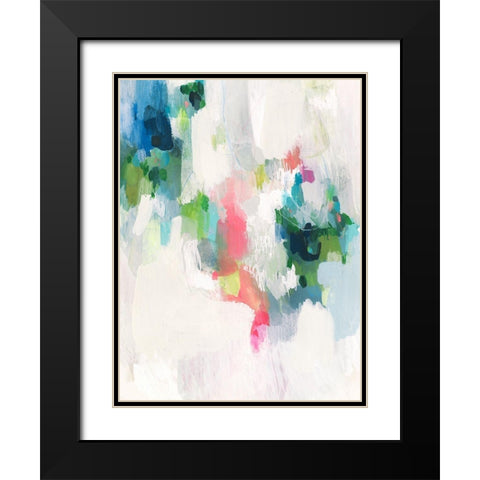 Raspberry and Teal II Black Modern Wood Framed Art Print with Double Matting by Borges, Victoria