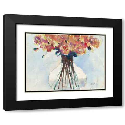 Faded Roses I Black Modern Wood Framed Art Print with Double Matting by Dixon, Samuel