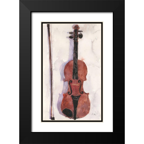 The Violin Black Modern Wood Framed Art Print with Double Matting by Dixon, Samuel