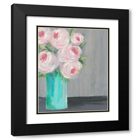 Sorbet Floral I Black Modern Wood Framed Art Print with Double Matting by Moore, Regina