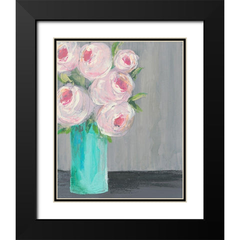 Sorbet Floral I Black Modern Wood Framed Art Print with Double Matting by Moore, Regina