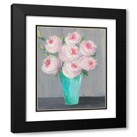 Sorbet Floral II Black Modern Wood Framed Art Print with Double Matting by Moore, Regina