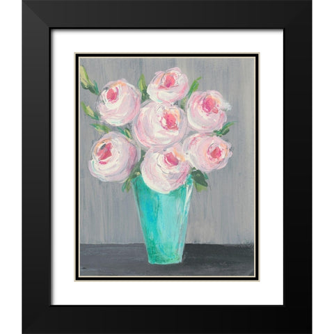 Sorbet Floral II Black Modern Wood Framed Art Print with Double Matting by Moore, Regina