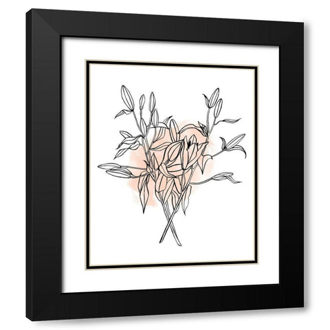 Lilies on Pink I Black Modern Wood Framed Art Print with Double Matting by Scarvey, Emma