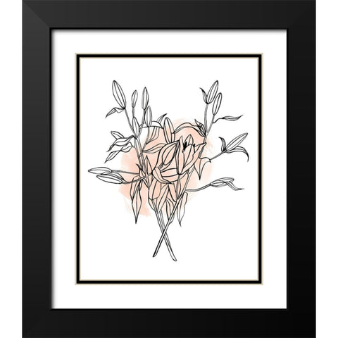 Lilies on Pink I Black Modern Wood Framed Art Print with Double Matting by Scarvey, Emma