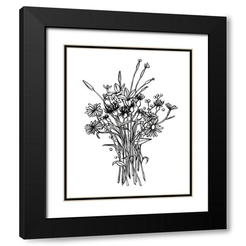 Black and White Bouquet I Black Modern Wood Framed Art Print with Double Matting by Scarvey, Emma
