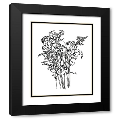 Black and White Bouquet II Black Modern Wood Framed Art Print with Double Matting by Scarvey, Emma