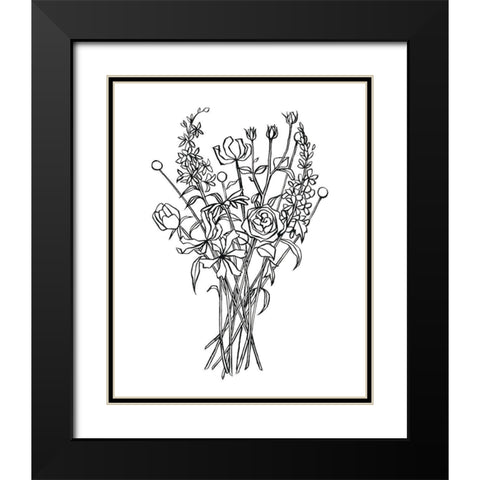 Black and White Bouquet III Black Modern Wood Framed Art Print with Double Matting by Scarvey, Emma