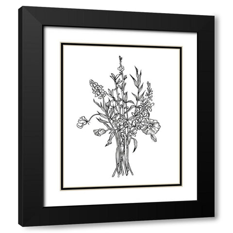 Black and White Bouquet IV Black Modern Wood Framed Art Print with Double Matting by Scarvey, Emma