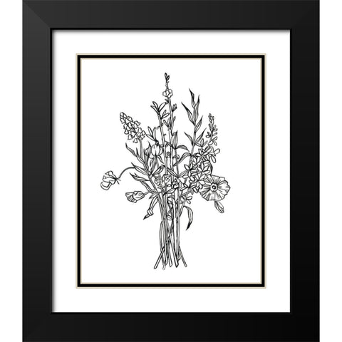 Black and White Bouquet IV Black Modern Wood Framed Art Print with Double Matting by Scarvey, Emma
