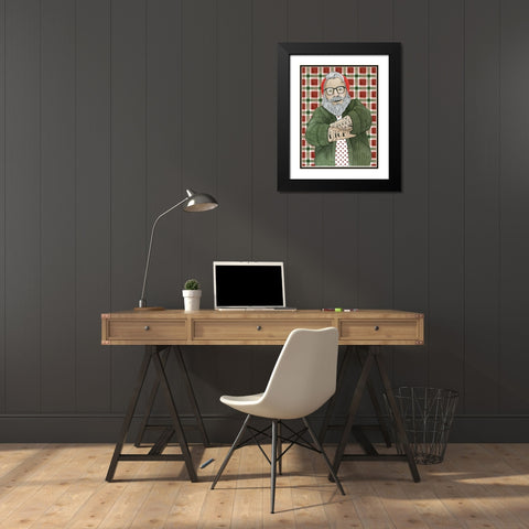 Hipster Santa II Black Modern Wood Framed Art Print with Double Matting by Popp, Grace
