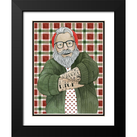 Hipster Santa II Black Modern Wood Framed Art Print with Double Matting by Popp, Grace