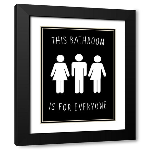 Human Bathroom I Black Modern Wood Framed Art Print with Double Matting by Fagalde, Jarman