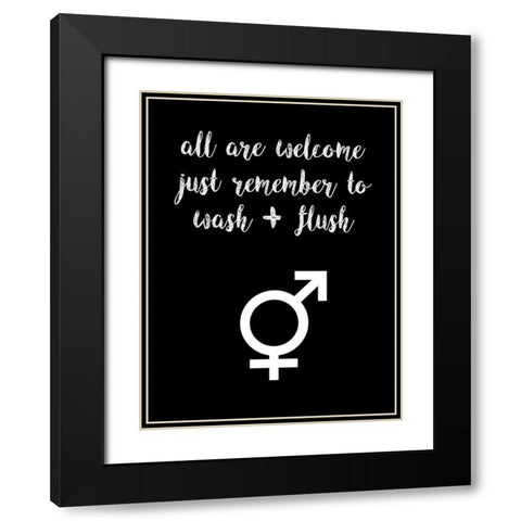 Human Bathroom III Black Modern Wood Framed Art Print with Double Matting by Fagalde, Jarman