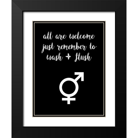 Human Bathroom III Black Modern Wood Framed Art Print with Double Matting by Fagalde, Jarman