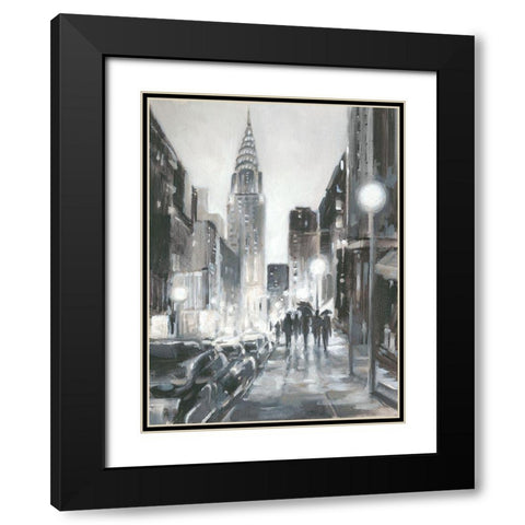 Custom Illuminated Streets II Black Modern Wood Framed Art Print with Double Matting by Harper, Ethan