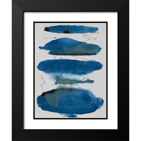 Storm Constellation II Black Modern Wood Framed Art Print with Double Matting by Delamater, Rob