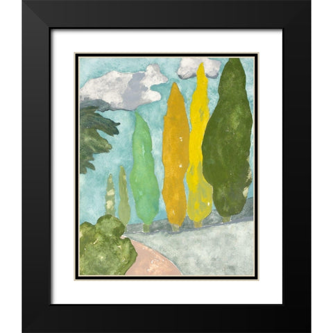 Tuscan Plein Air II Black Modern Wood Framed Art Print with Double Matting by Delamater, Rob