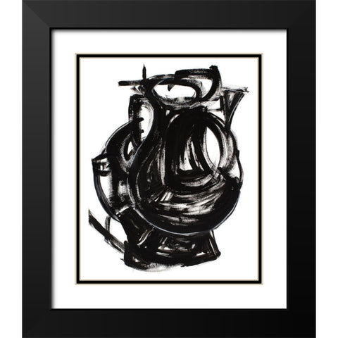 Etruscan Vessel IV Black Modern Wood Framed Art Print with Double Matting by Delamater, Rob