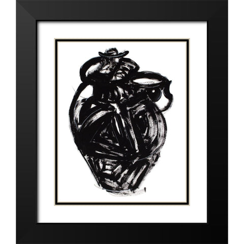 Etruscan Vessel V Black Modern Wood Framed Art Print with Double Matting by Delamater, Rob
