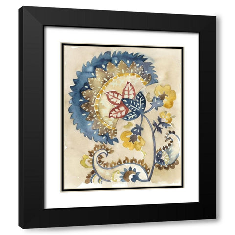 Paisley Path II Black Modern Wood Framed Art Print with Double Matting by Zarris, Chariklia