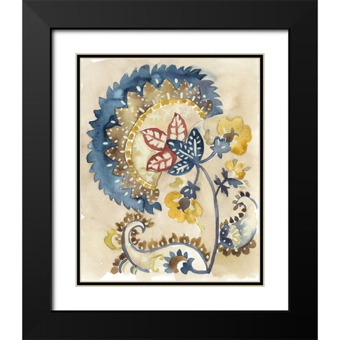 Paisley Path II Black Modern Wood Framed Art Print with Double Matting by Zarris, Chariklia