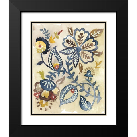 Paisley Path III Black Modern Wood Framed Art Print with Double Matting by Zarris, Chariklia