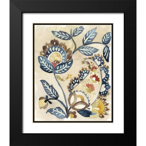 Paisley Path IV Black Modern Wood Framed Art Print with Double Matting by Zarris, Chariklia