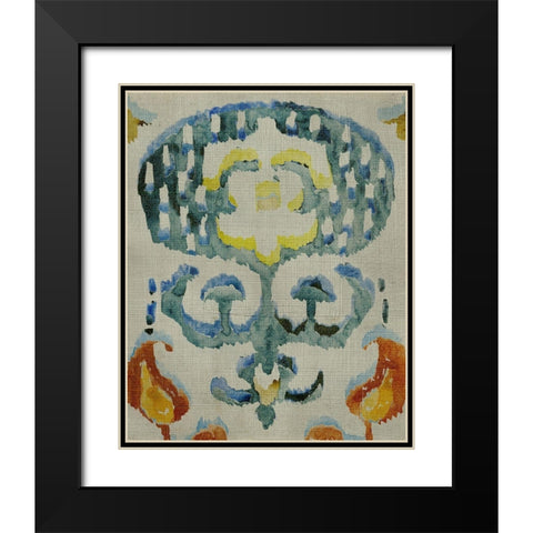 Bohemian Ikat I Black Modern Wood Framed Art Print with Double Matting by Zarris, Chariklia