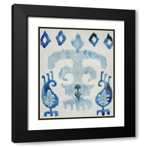 Sapphire Ikat III Black Modern Wood Framed Art Print with Double Matting by Zarris, Chariklia