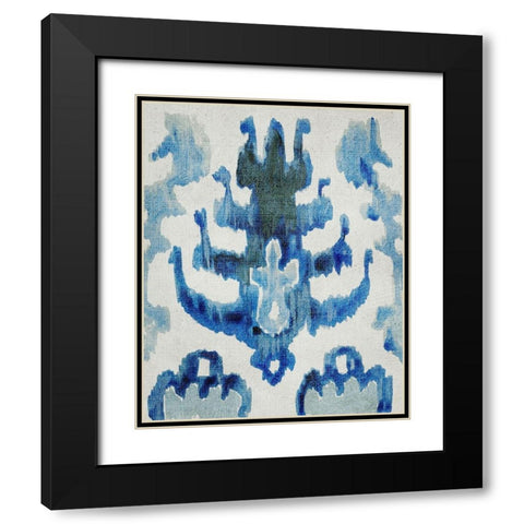 Sapphire Ikat IV Black Modern Wood Framed Art Print with Double Matting by Zarris, Chariklia