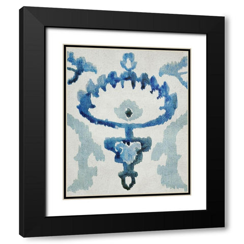 Sapphire Ikat VI Black Modern Wood Framed Art Print with Double Matting by Zarris, Chariklia